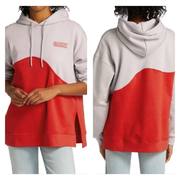 GANNI Software Wave Logo Oversized Hoodie - Picture 1 of 8